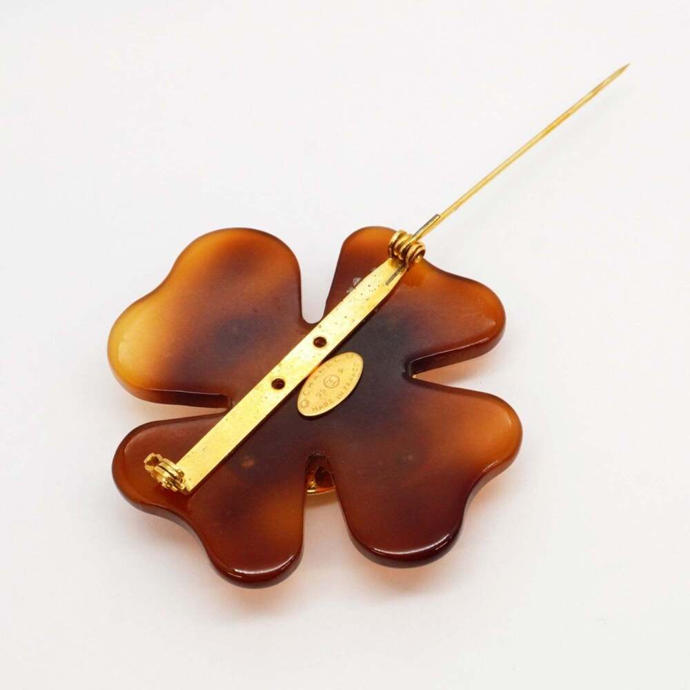 CHANEL Brown Logo Brooch - Picture 6 of 11
